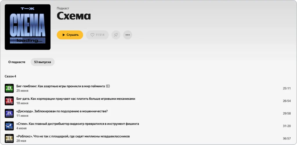Страница подкаста с выпусками о цифровых рисках и безопасности Экспертный контент в формате подкаста