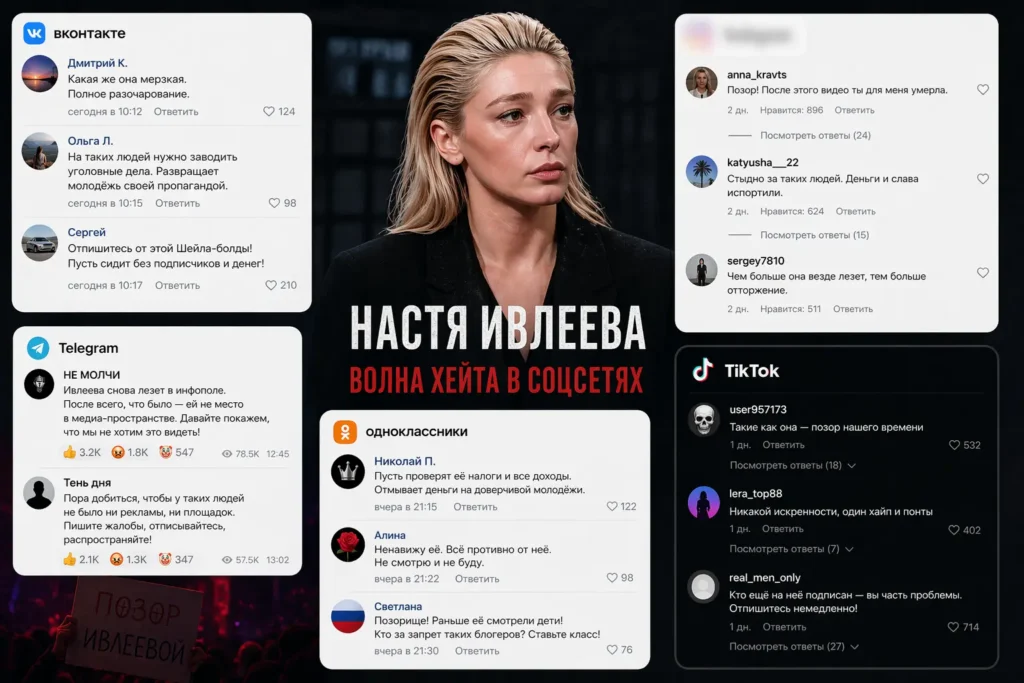 Как выглядит массовая хейтерская кампания Массовая травля в интернете: волна хейта в соцсетях на Настю Ивлееву